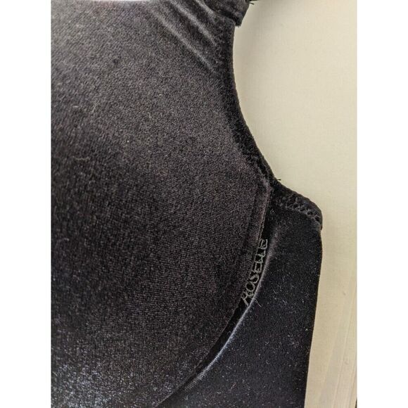Roselle La Vie en Rose Bra Black Velour Underwired 38D - Picture 5 of 7